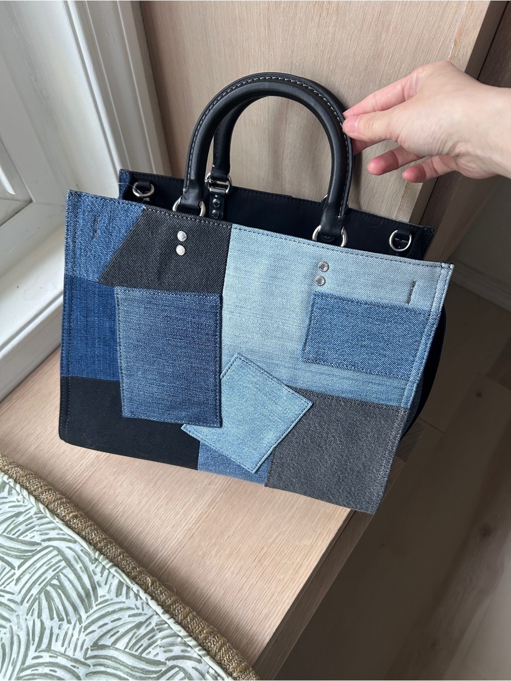 NWT🦋Coach Rogue Bag With Repurposed Denim Patchwork Shoulder CAN10 Rare Limited - Picture 5 of 13